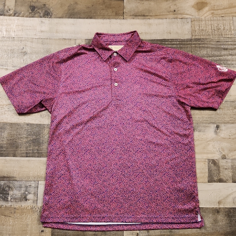 Purple Performance Polo Shirt with Heathered Texture